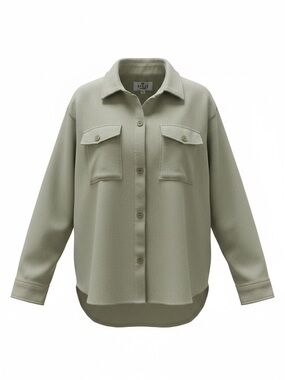 Relaxed “Shacket” in Light Beige